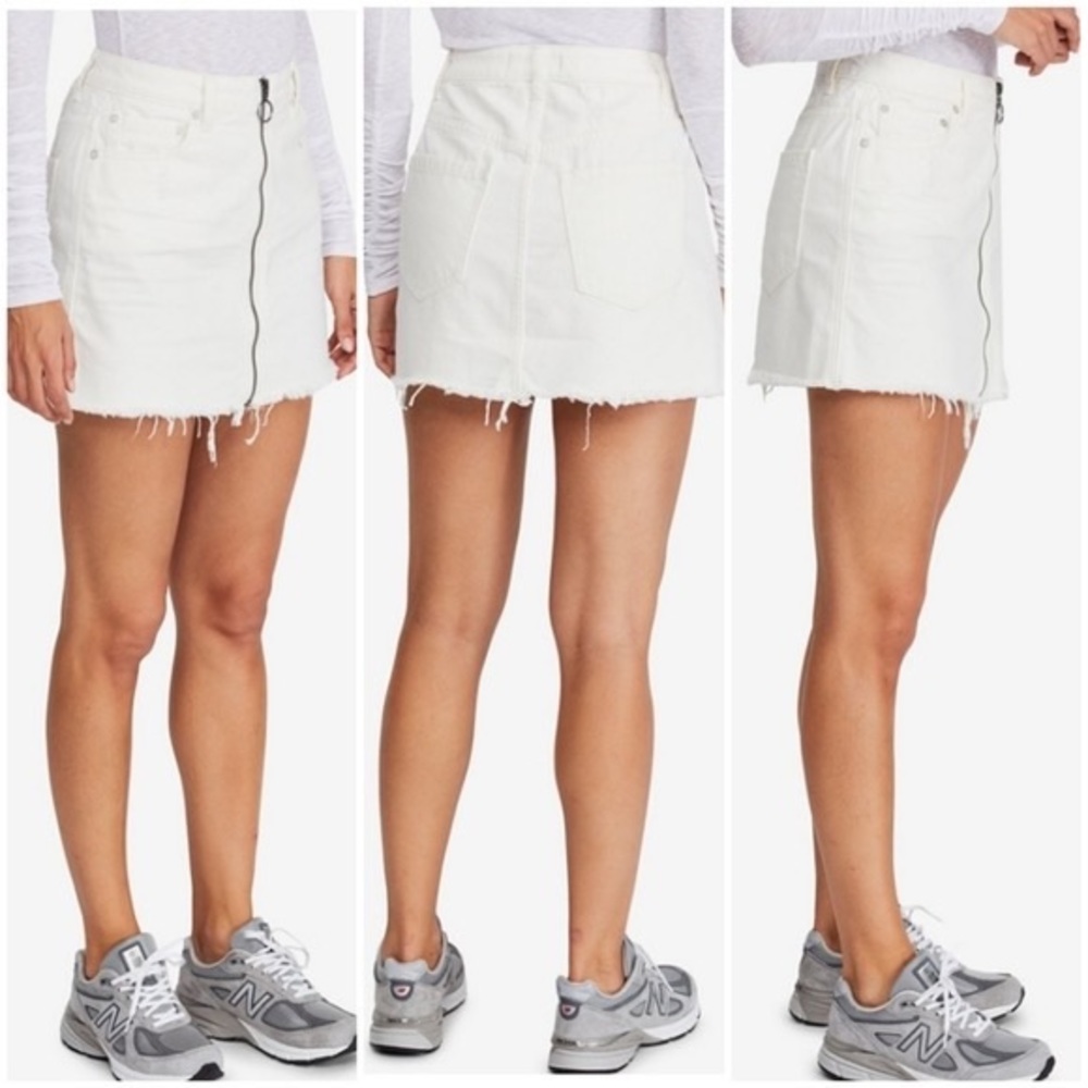Free People Zip it Up denim skirt